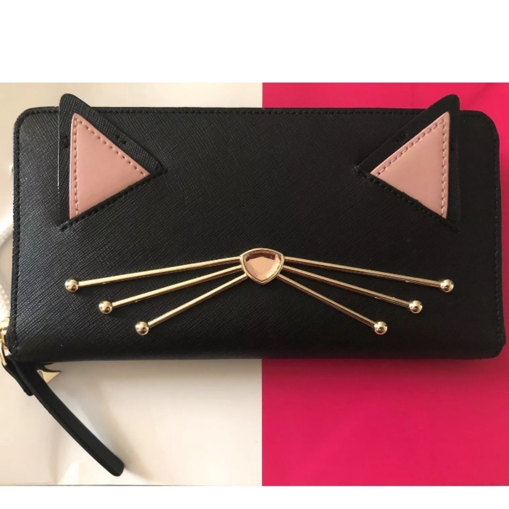 Kate spade jazz things up cat wallet black NWT - Picture 1 of 5